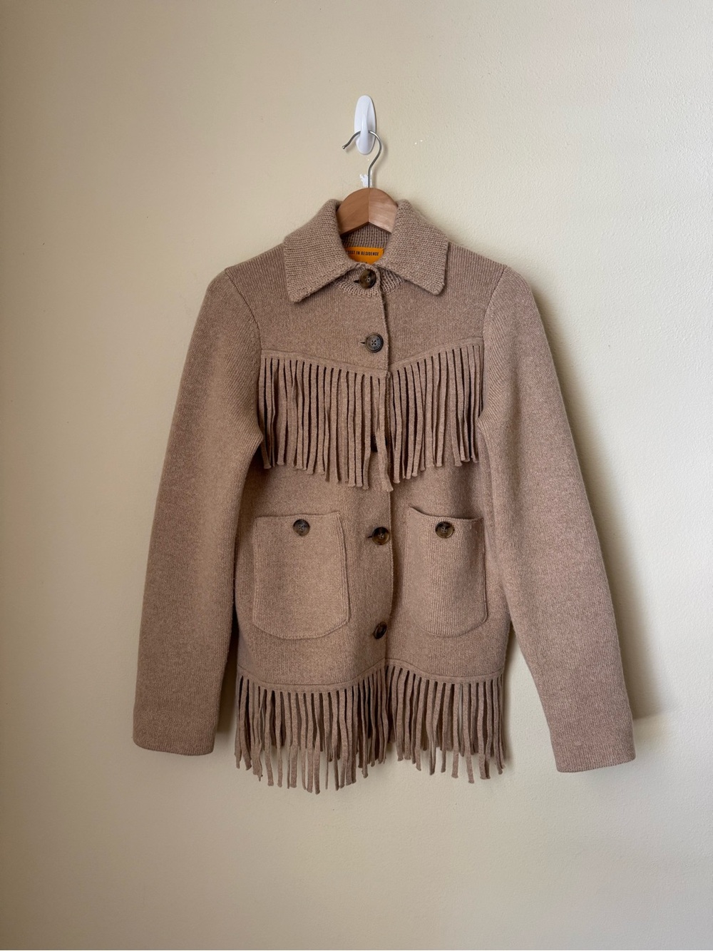 Guest In Residence Western Fringe Jacket Wool Cashmere Dune XS